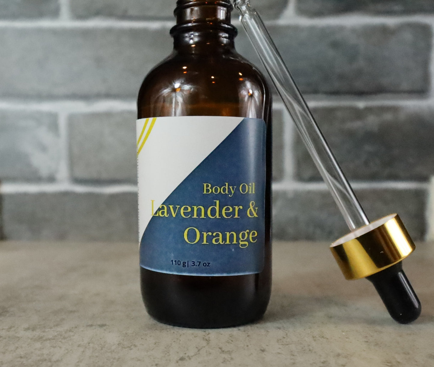 Lavender orange organic body oil with dropper by Ca'Mora