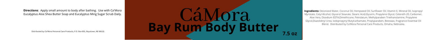 Ca'Mora Bay Rum body butter label