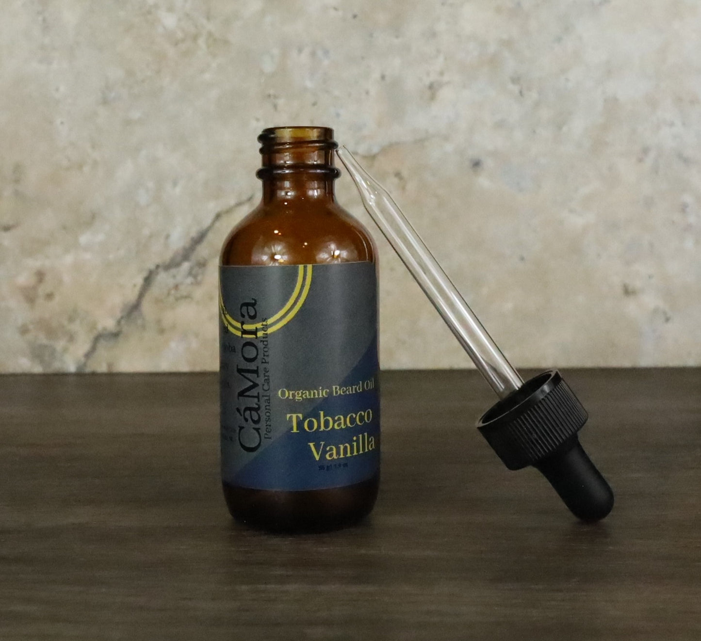 Ca'Mora Tobacco Vanilla organic beard oil with dropper