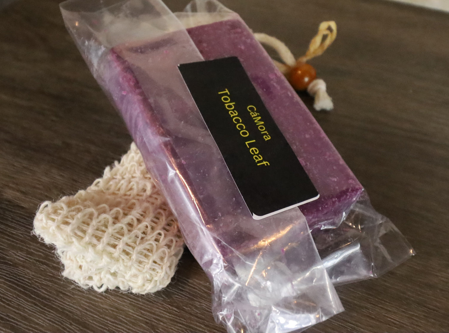 Ca'Mora Tobacco Leaf soap made with shea butter for moisturized skin.