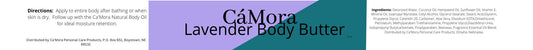 Ca'Mora lavender body butter product label.