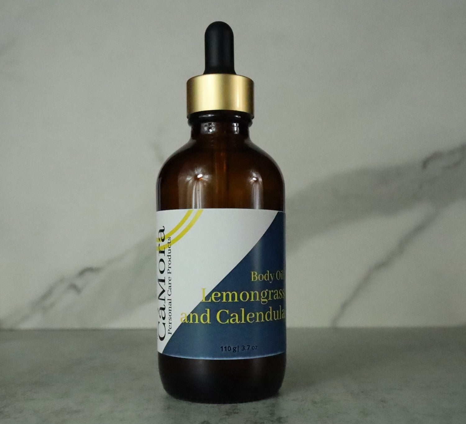 Lemongrass and Calendula organic body oil, 4 ounce bottle, infused with organic herbs and essential oils.