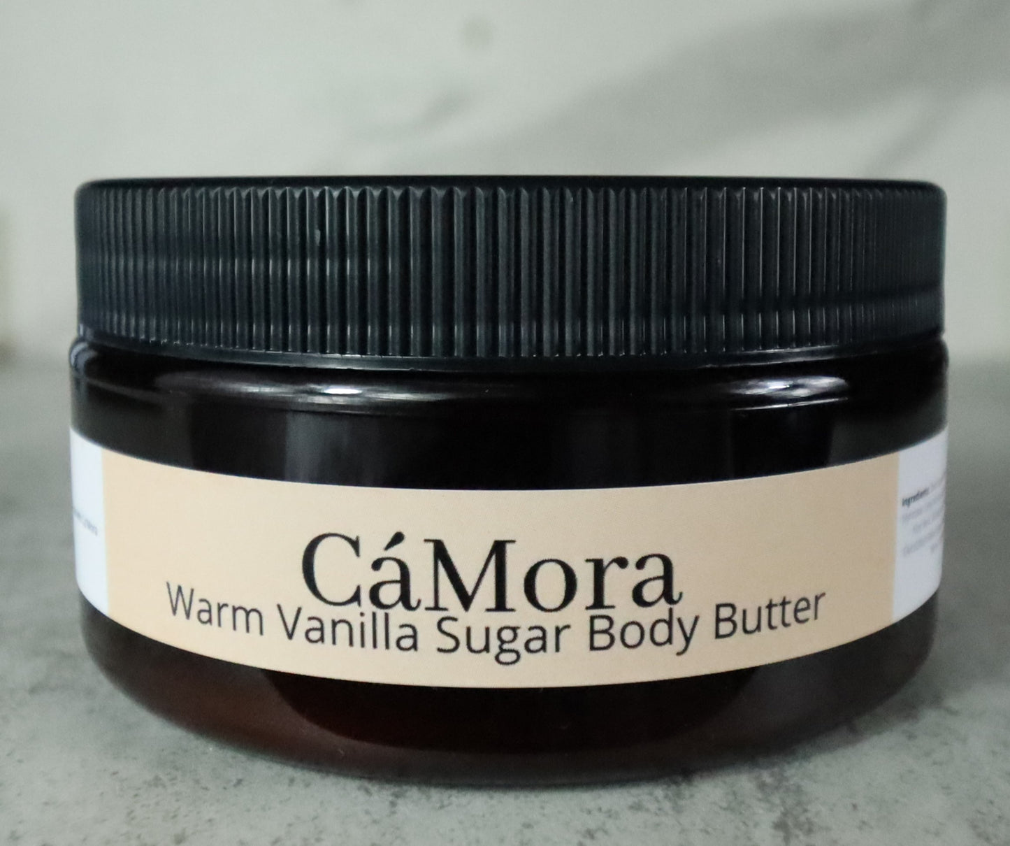 Ca'Mora warm vanilla sugar body butter for moisturized skin.